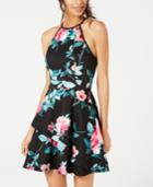 Speechless Juniors' Floral-print Asymmetrical Tiered Fit & Flare Dress, Created For Macy's