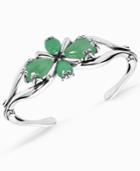 Carolyn Pollack Sterling Silver And Green Jade Cuff Bracelet
