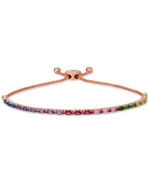 Le Vian Gemstone Rainbow Green Apple Peridot, Forest Green Tsavorite, Raspberry Rhodolite, Bubblegum Pink Sapphires And Grape Amethyst