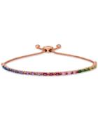 Le Vian Gemstone Rainbow Green Apple Peridot, Forest Green Tsavorite, Raspberry Rhodolite, Bubblegum Pink Sapphires And Grape Amethyst