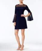 Msk Embellished Illusion Bell-sleeve Dress