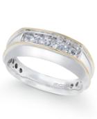 Men's Diamond Two-tone Five-stone Ring (1/2 Ct. T.w.) In 10k Gold & White Gold