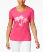 Karen Scott Palm Tree Graphic Cotton Top, Created For Macy's
