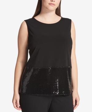 Calvin Klein Plus Size Sequin-hem Shell