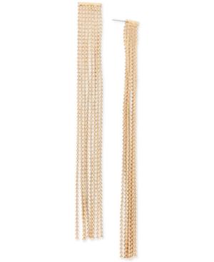 Bcbg Gold-tone Ball Chain Fringe Linear Drop Earrings