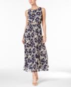 Jessica Howard Petite Chiffon Floral-print Maxi Dress