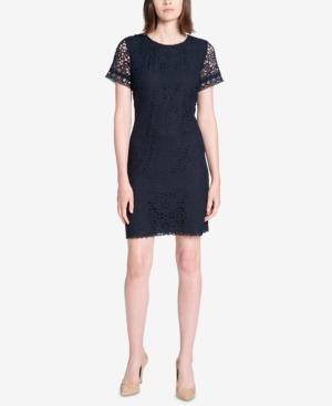 Tommy Hilfiger Grommet-trimmed Lace Sheath Dress
