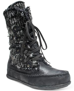 Muk Luks Lilly Lace-up Sweater Booties Women's Shoes