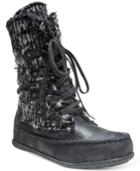 Muk Luks Lilly Lace-up Sweater Booties Women's Shoes