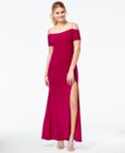 Jump Juniors' Sequined-strap Off-the-shoulder Gown