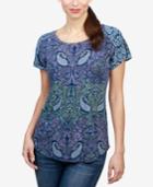 Lucky Brand Paisley-print High-low T-shirt