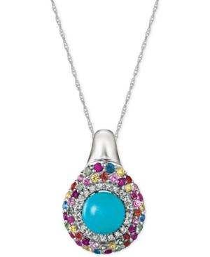 Le Vian Multi-gemstone Pendant Necklace (4 Ct. T.w.) In 14k White Gold