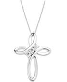 Trumiracle Diamond Cross Pendant Necklace In Sterling Silver (1/10 Ct. T.w.)