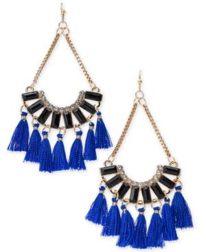 Thalia Sodi Gold-tone Crystal, Stone & Tassel Chandelier Earrings, Created For Macy's