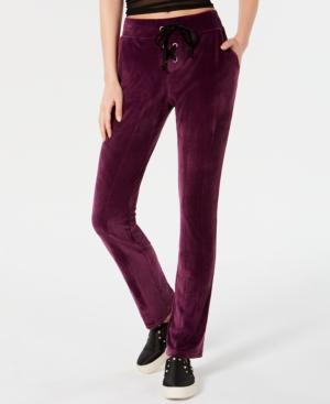 Material Girl Juniors' Lace-up Velour Pants, Created For Macy's