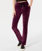 Material Girl Juniors' Lace-up Velour Pants, Created For Macy's