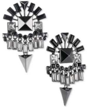 Givenchy Hematite-tone Jet Stone Chandelier Earrings