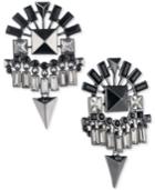 Givenchy Hematite-tone Jet Stone Chandelier Earrings