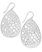 Essentials Large Silver Plated Filigree Drop Earrings