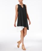 Bar Iii Asymmetrical Contrast Dress, Created For Macy's