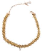 Lonna & Lilly Gold-tone Imitation Pearl Accented Choker Necklace
