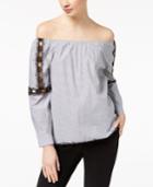 Marella Cotton Off-the-shoulder Lace-trim Top