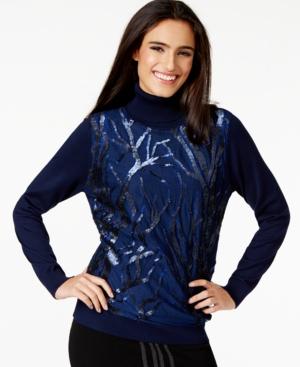 Joseph A Sequined Turtleneck Sweater