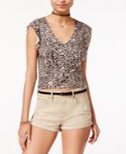 American Rag Juniors' Printed Ruffle-trim Crop Top, Only At Macy's