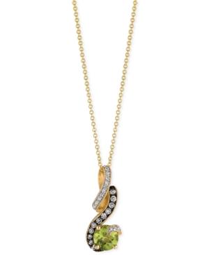 Le Vian Chocolatier Peridot (3/4 Ct. T.w.) And Diamond (1/8 Ct. T.w.) Pendant Necklace In 14k Gold
