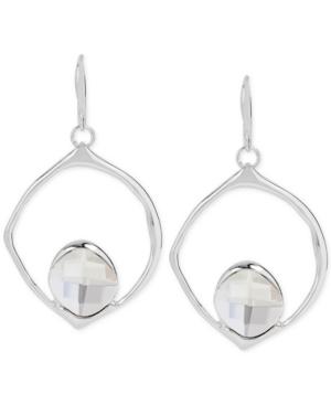 Robert Lee Morris Soho Silver-tone Crystal Sculptural Drop Earrings