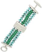 Robert Lee Morris Soho Silver-tone Beaded Triple-row Bracelet