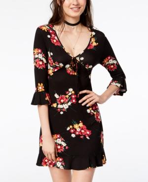 Almost Famous Juniors' Floral-print A-line Dress