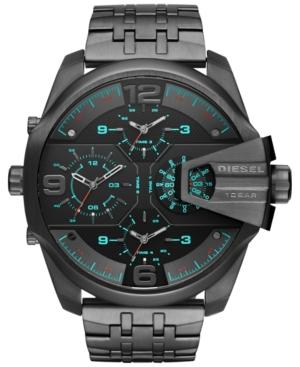 Diesel Men's Chronograph Uberchief Gunmetal Ion-plated Stainless Steel Bracelet Watch 55x62mm Dz7372
