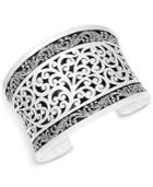 Lois Hill Scroll Work Filigree Large Cuff Bracelet In Sterling Silver
