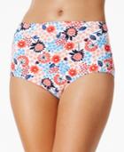 Tommy Hilfiger Floral-print High-waist Bikini Bottoms Women's Swimsuit