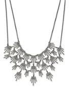 I.n.c. Hematite-tone Crystal Burst Statement Necklace, 16 + 3 Extender, Created For Macy's