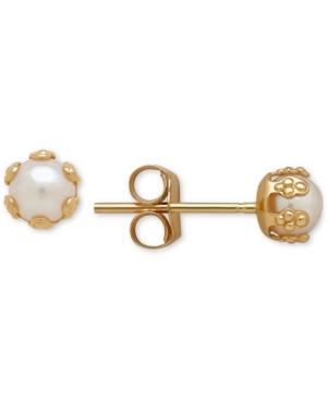 Children's Cultured Freshwater Pearl (3-1/2mm) Small Stud Earrings In 14k Gold