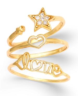 Giani Bernini Cubic Zicornia Ring Trio In 18k Gold Over Sterling Silver