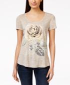 Style & Co. Petite Embellished Short-sleeve Tee, Only At Macy's