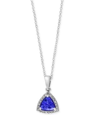 Tanzanite Royale By Effy Tanzanite (5/8 Ct. T.w.) And Diamond Accent Pendant Necklace In 14k White Gold