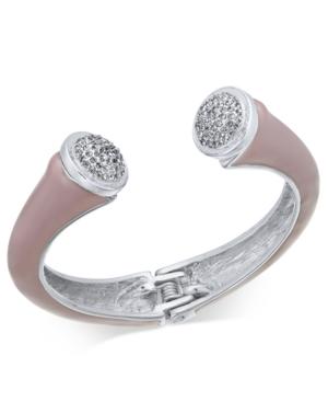 I.n.c. Gold-tone Imitation Pearl Pink Hinged Cuff Bracelet, Created For Macy's