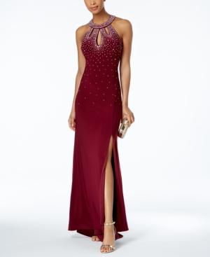 Nightway Embellished Halter Gown