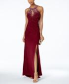 Nightway Embellished Halter Gown