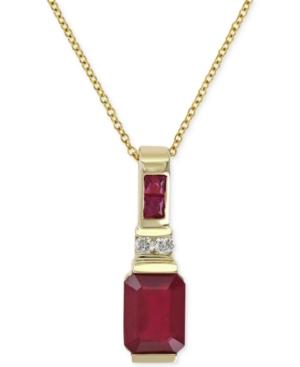 Effy Ruby (1-3/4 Ct. T.w.) And Diamond Accent Pendant Necklace In 14k Gold
