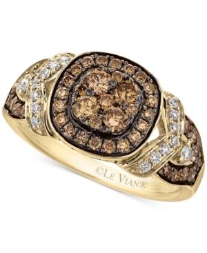 Le Vian Chocolatier Framed Clusters Diamond Ring (9/10 Ct. T.w.) In 14k Gold