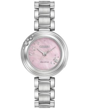 Citizen Eco-drive Women's Carina Diamond Accent Stainless Steel Bracelet Watch 28mm Em0460-50n