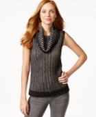 Dkny Jeans Sleeveless Ribbed Turtleneck Sweater