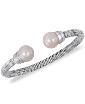 Majorica Stainless Steel Man-made Pearl Bangle Bracelet (10mm)