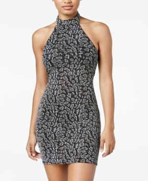 Be Bop Juniors' Glitter Halter Bodycon Dress