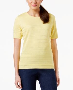 Alfred Dunner Short-sleeve Patterned Sweater